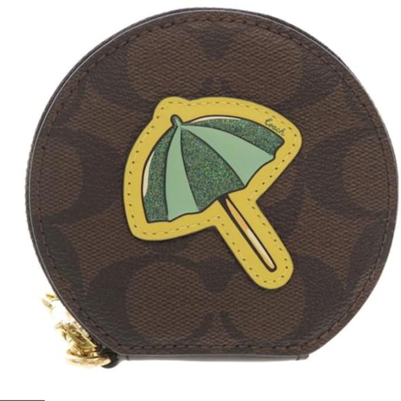 Coach Handbags - Coach Brown and Green Coin Case